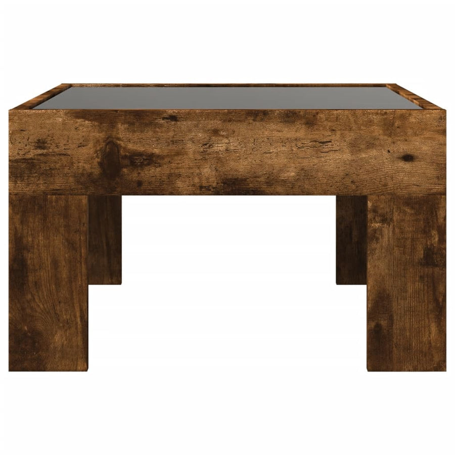 Salontafel met Infinity LED 50x50x30 cm gerookt eikenkleurig