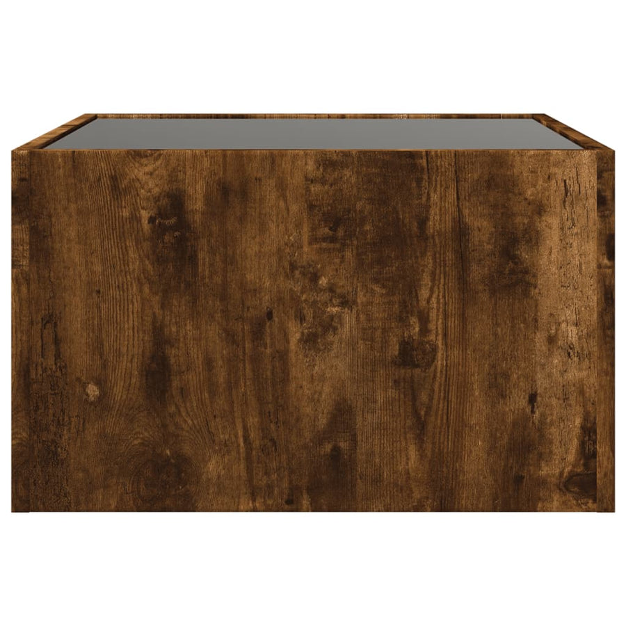 Salontafel met Infinity LED 50x50x30 cm gerookt eikenkleurig
