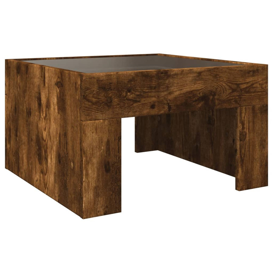 Salontafel met Infinity LED 50x50x30 cm gerookt eikenkleurig
