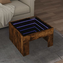 Salontafel met Infinity LED 50x50x30 cm gerookt eikenkleurig