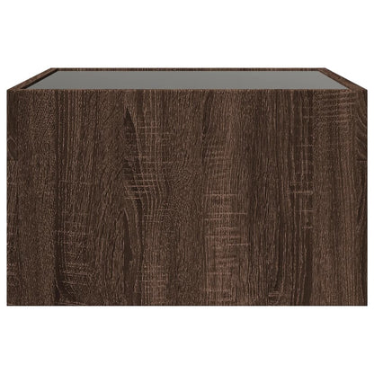 Salontafel met Infinity LED 50x50x30 cm bruin eikenkleurig
