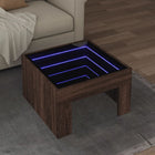 Coffee table with Infinity LED 50x50x30 cm brown oak effect