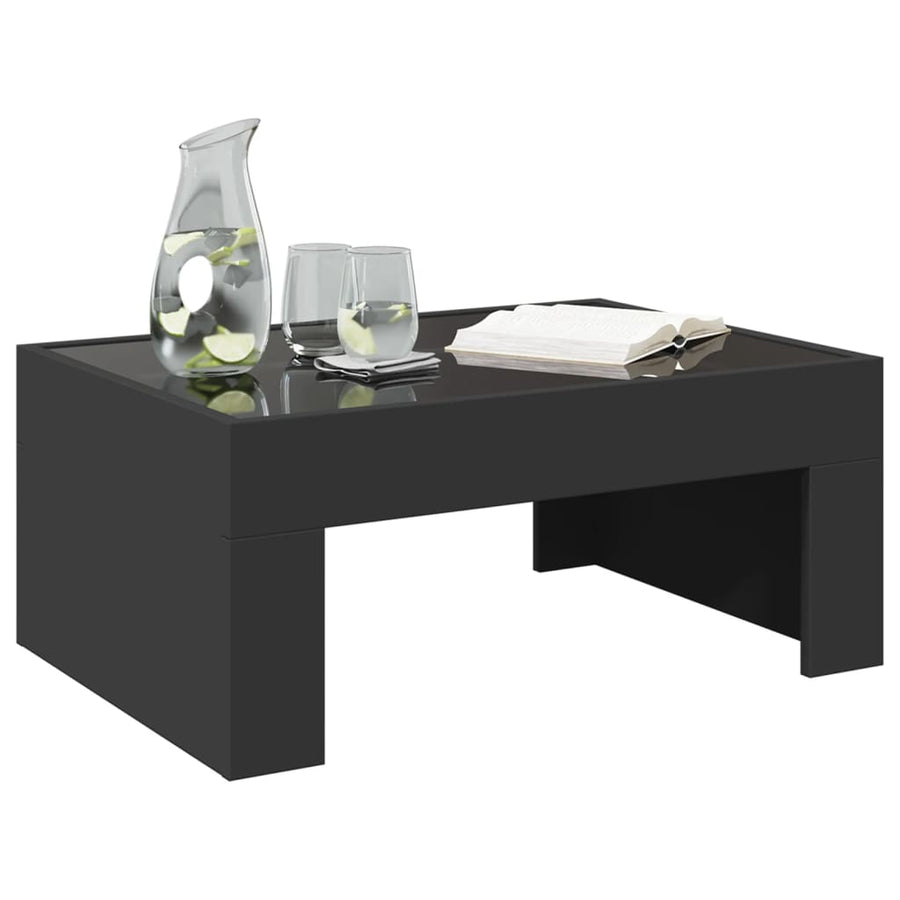 Salontafel met Infinity LED 70x50x30 cm zwart