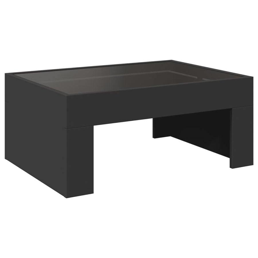 Salontafel met Infinity LED 70x50x30 cm zwart