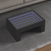Coffee table with Infinity LED 70x50x30 cm black