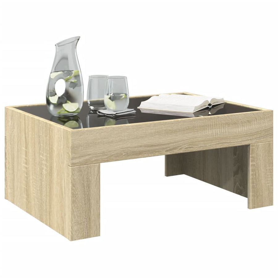Salontafel met Infinity LED 70x50x30 cm sonoma eikenkleurig