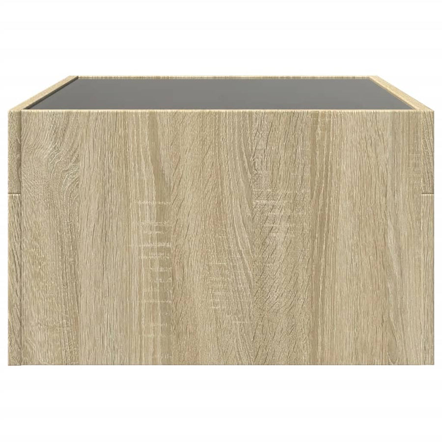 Salontafel met Infinity LED 70x50x30 cm sonoma eikenkleurig