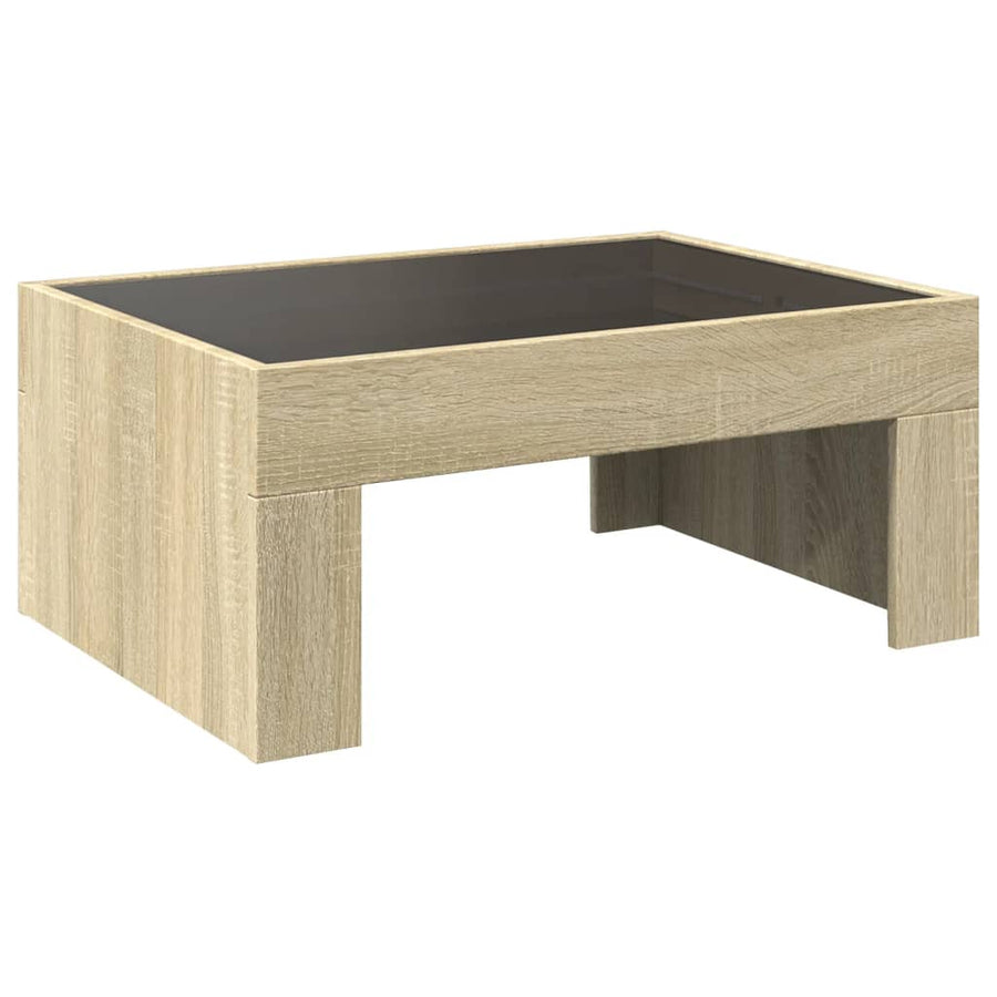 Salontafel met Infinity LED 70x50x30 cm sonoma eikenkleurig