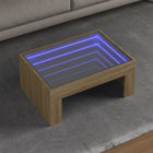 Coffee Table with Infinity LED 70x50x30 cm Sonoma Oak