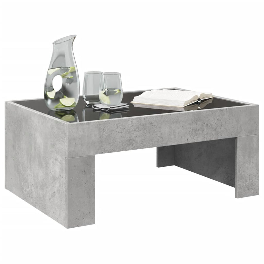 Salontafel met Infinity LED 70x50x30 cm betongrijs