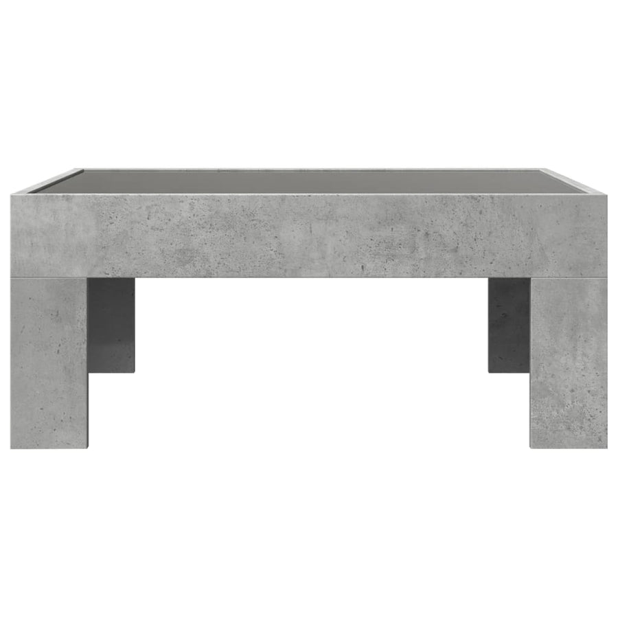 Salontafel met Infinity LED 70x50x30 cm betongrijs