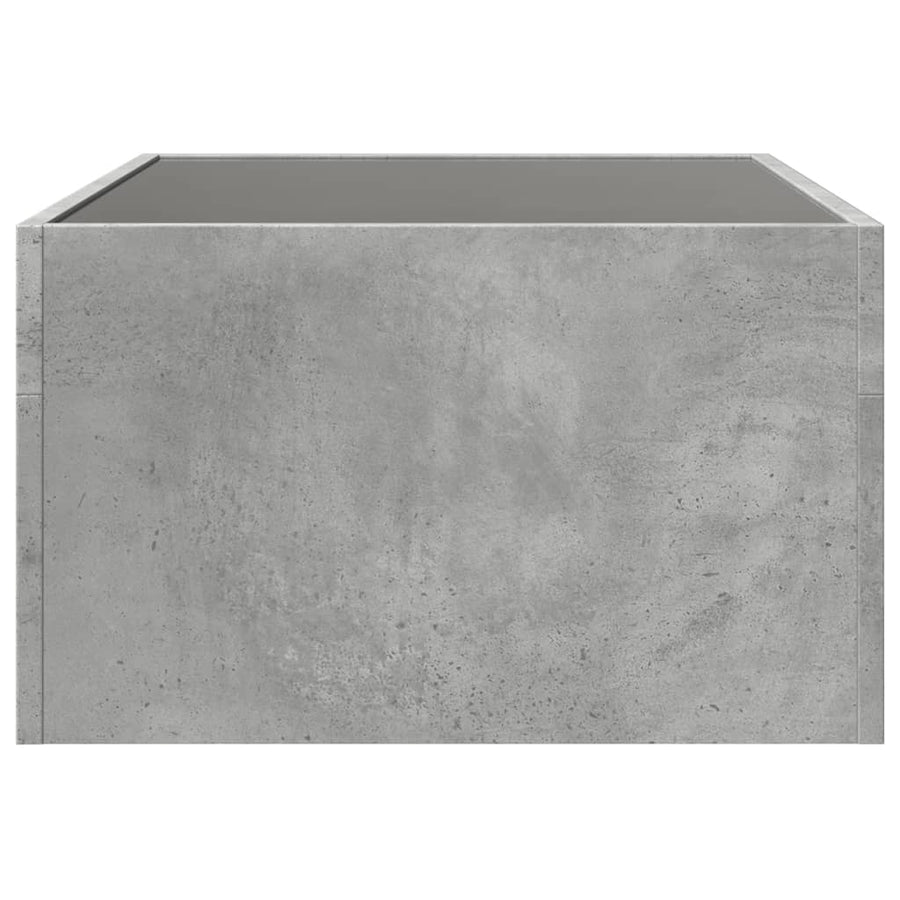 Salontafel met Infinity LED 70x50x30 cm betongrijs