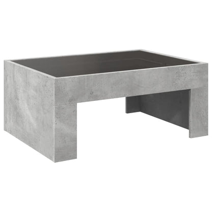 Salontafel met Infinity LED 70x50x30 cm betongrijs