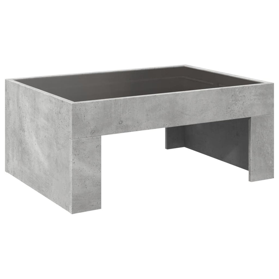 Salontafel met Infinity LED 70x50x30 cm betongrijs