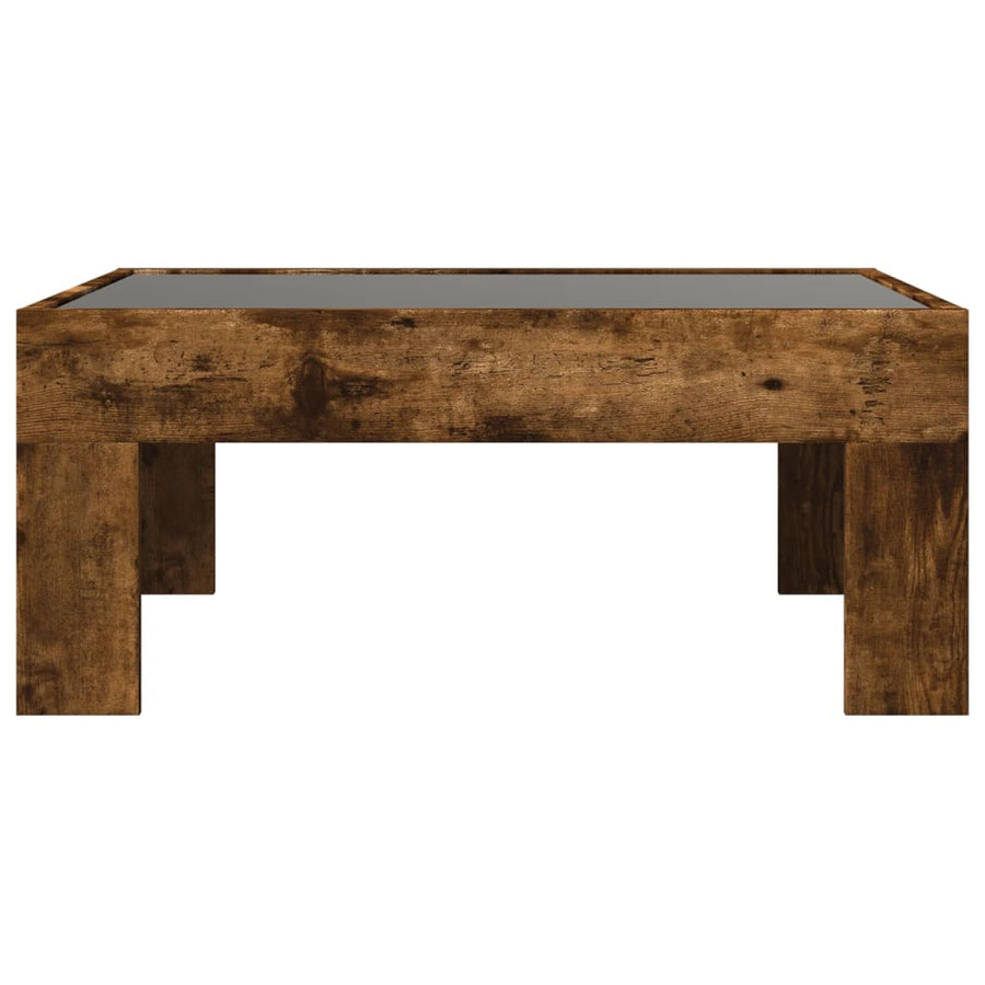 Salontafel met Infinity LED 70x50x30 cm gerookt eikenkleurig
