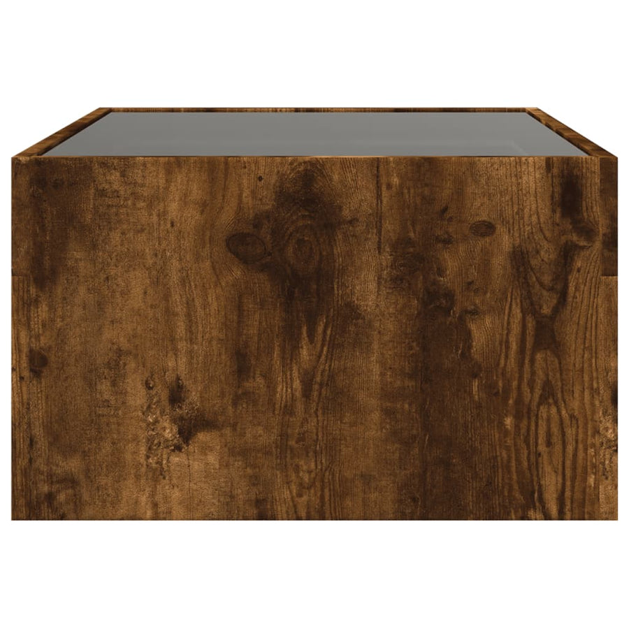 Salontafel met Infinity LED 70x50x30 cm gerookt eikenkleurig
