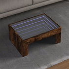 Coffee table with Infinity LED 70x50x30 cm smoked oak look