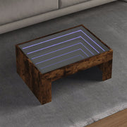 Coffee table with Infinity LED 70x50x30 cm smoked oak look