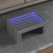 Coffee table with Infinity LED 70x50x30 cm grey sonoma oak colour