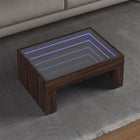 Coffee table with Infinity LED 70x50x30 cm brown oak effect