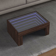 Coffee table with Infinity LED 70x50x30 cm brown oak effect
