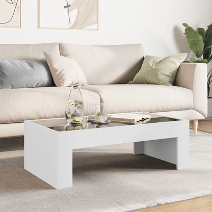 Salontafel met Infinity LED 90x50x30 cm wit