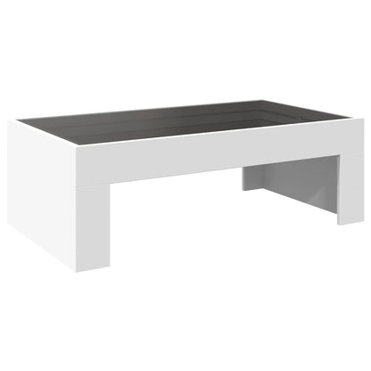 Salontafel met Infinity LED 90x50x30 cm wit