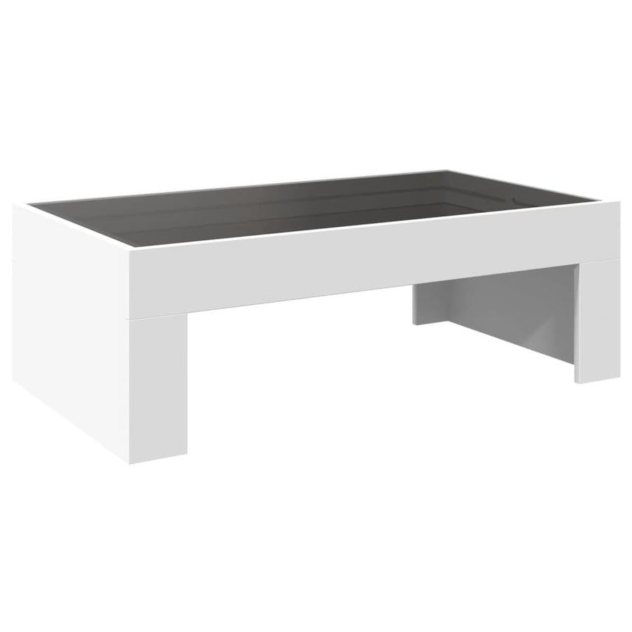 Salontafel met Infinity LED 90x50x30 cm wit