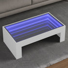 Salontafel 90x50x30 cm wit met Infinity LED