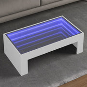 Salontafel 90x50x30 cm wit met Infinity LED