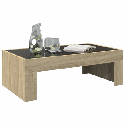 Salontafel met Infinity LED 90x50x30 cm sonoma eikenkleurig