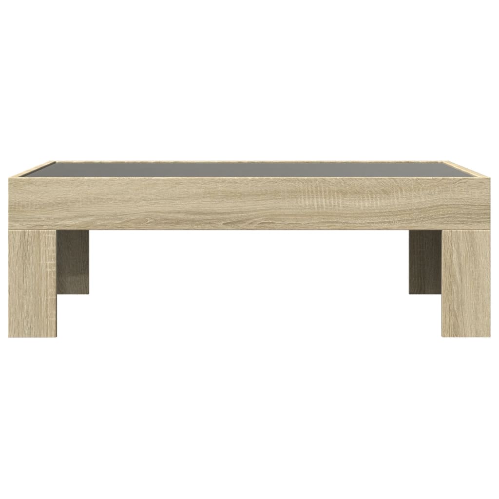 Salontafel met Infinity LED 90x50x30 cm sonoma eikenkleurig