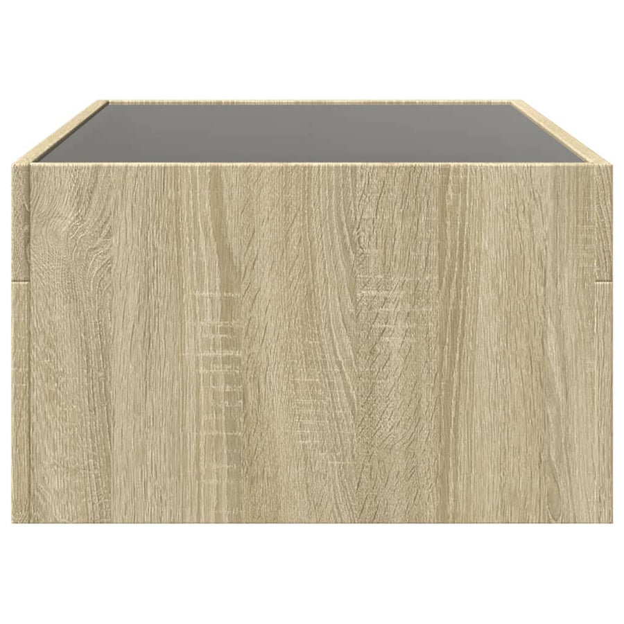 Salontafel met Infinity LED 90x50x30 cm sonoma eikenkleurig