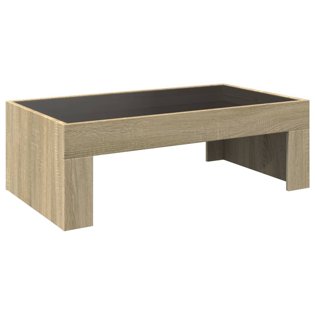 Salontafel met Infinity LED 90x50x30 cm sonoma eikenkleurig