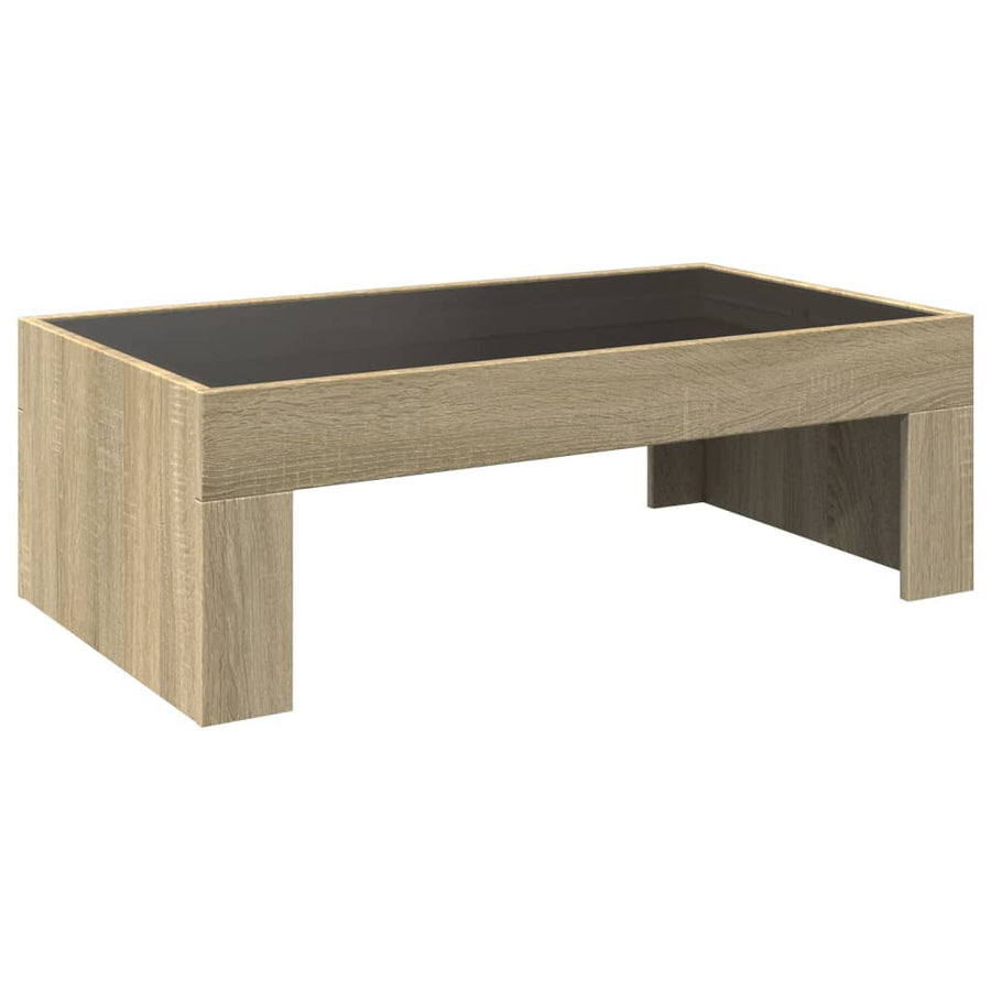 Salontafel met Infinity LED 90x50x30 cm sonoma eikenkleurig