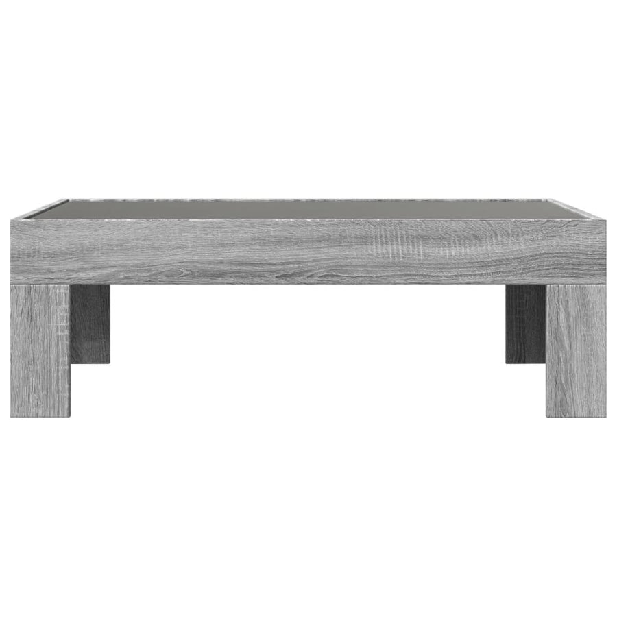 Salontafel met Infinity LED 90x50x30 cm grijs sonoma eikenkleur