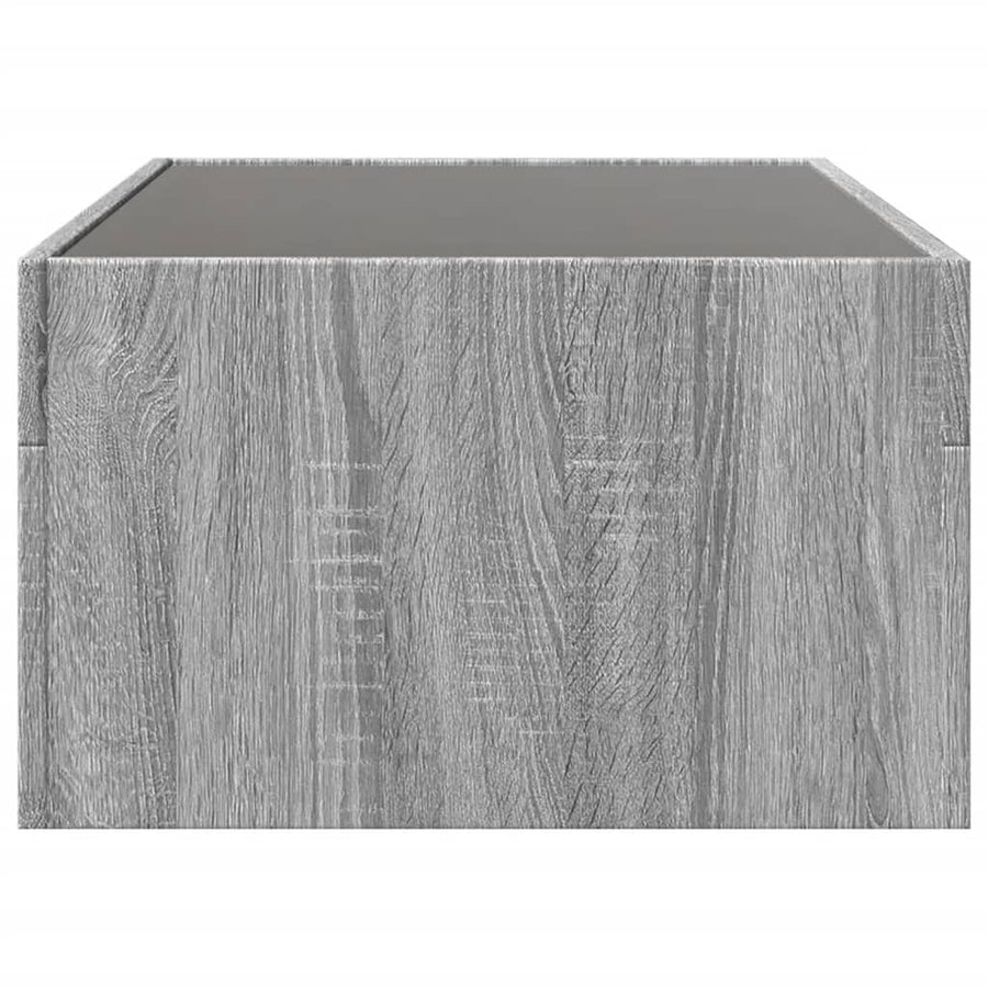 Salontafel met Infinity LED 90x50x30 cm grijs sonoma eikenkleur