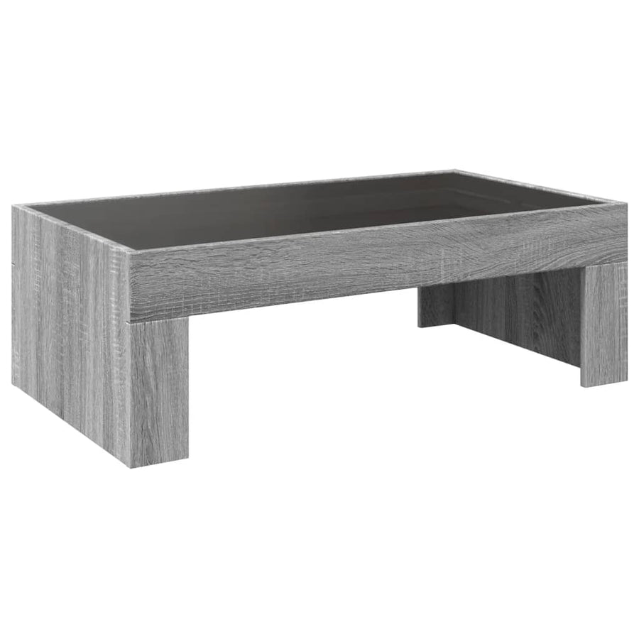 Salontafel met Infinity LED 90x50x30 cm grijs sonoma eikenkleur