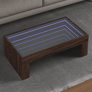 Salontafel 90x50x30 cm bruin eikenkleurig met LED