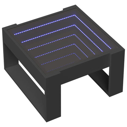 Salontafel met Infinity LED 50x53x30 cm zwart