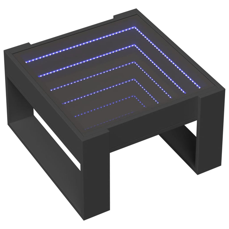 Salontafel met Infinity LED 50x53x30 cm zwart