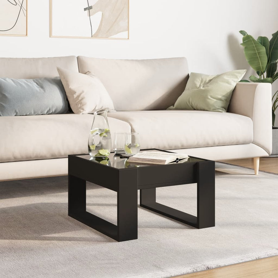 Salontafel met Infinity LED 50x53x30 cm zwart