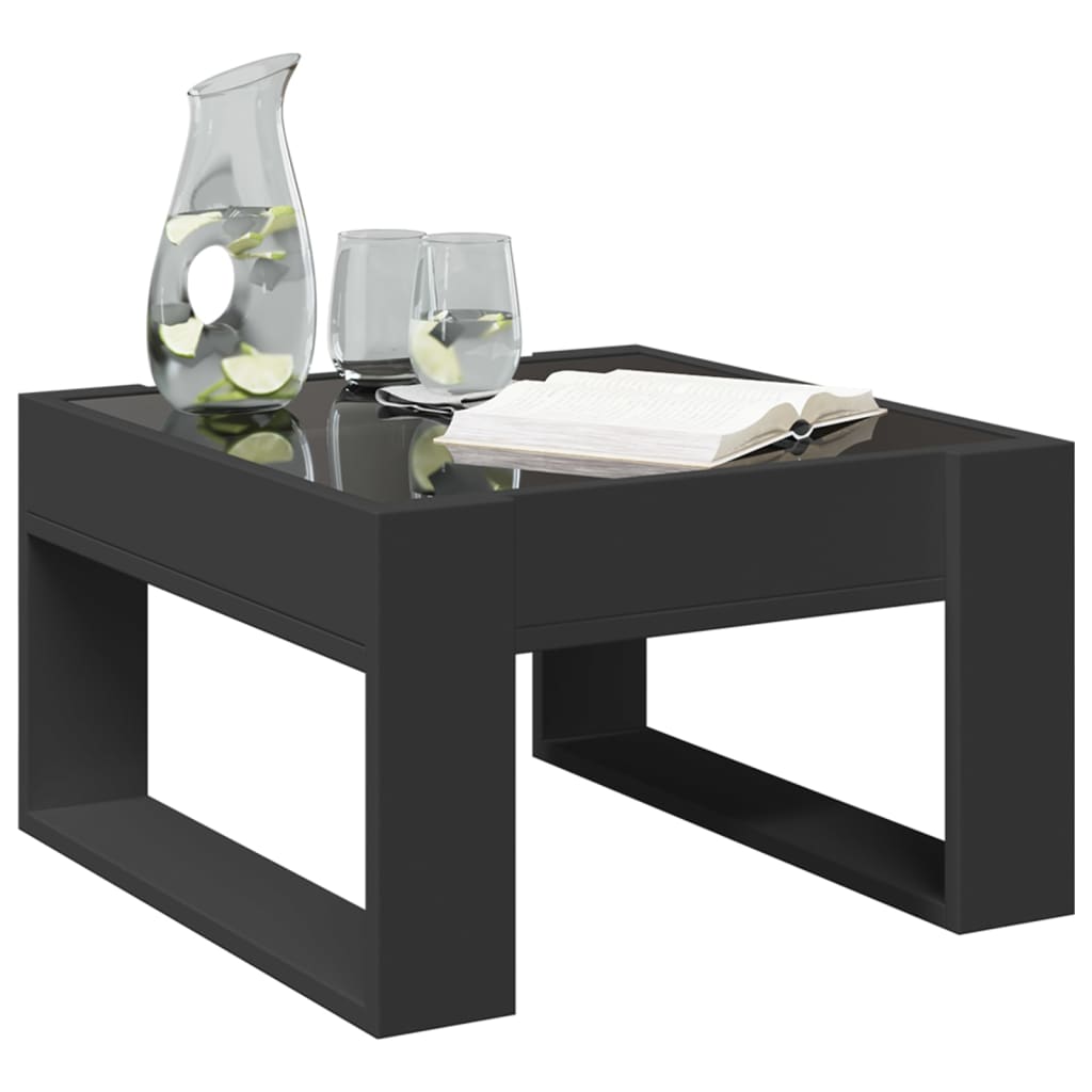 Salontafel met Infinity LED 50x53x30 cm zwart