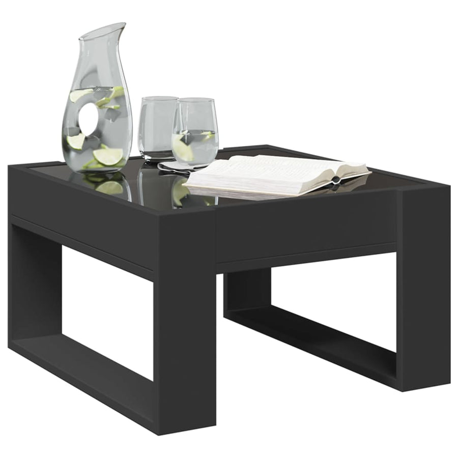 Salontafel met Infinity LED 50x53x30 cm zwart