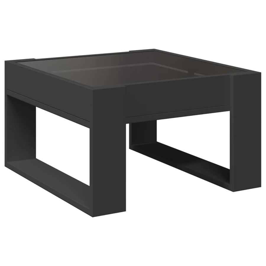 Salontafel met Infinity LED 50x53x30 cm zwart