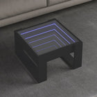 Coffee table with Infinity LED 50x53x30 cm black