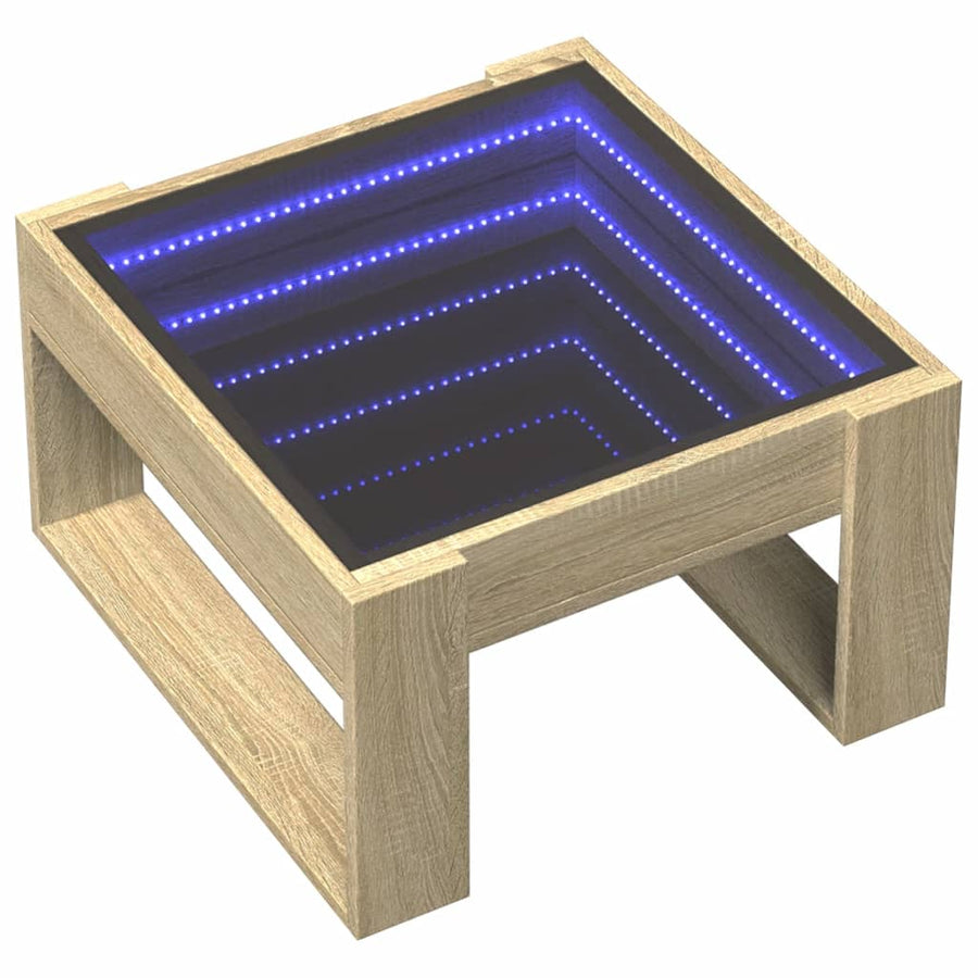 Salontafel met Infinity LED 50x53x30 cm sonoma eikenkleurig