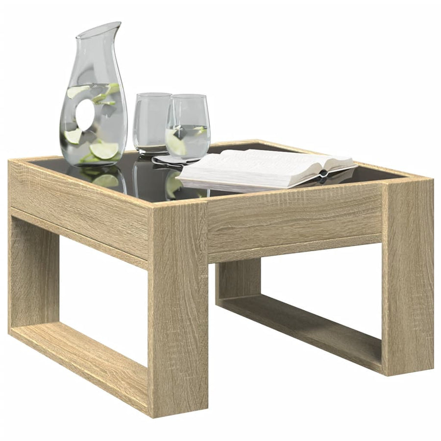 Salontafel met Infinity LED 50x53x30 cm sonoma eikenkleurig