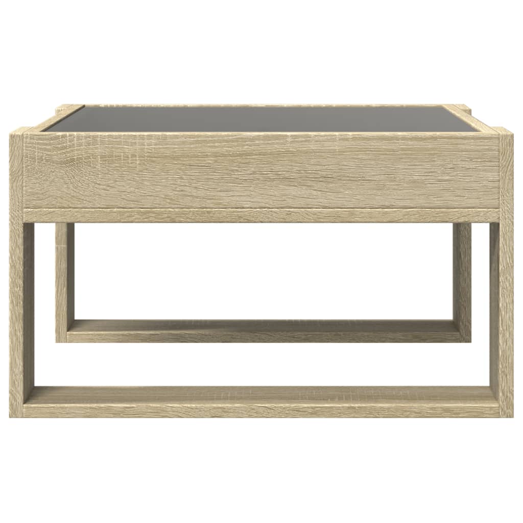 Salontafel met Infinity LED 50x53x30 cm sonoma eikenkleurig