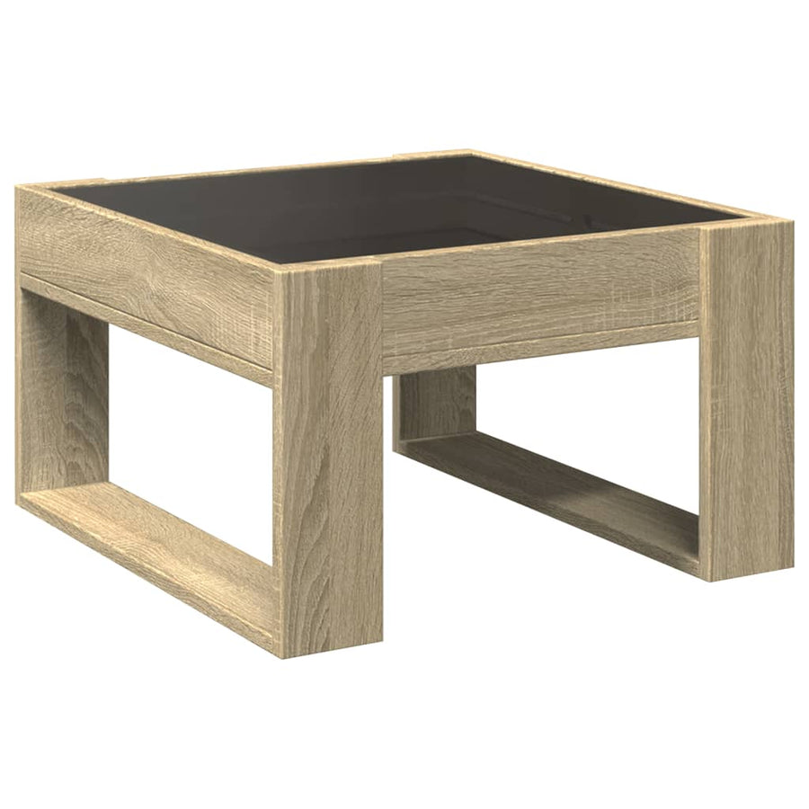 Salontafel met Infinity LED 50x53x30 cm sonoma eikenkleurig